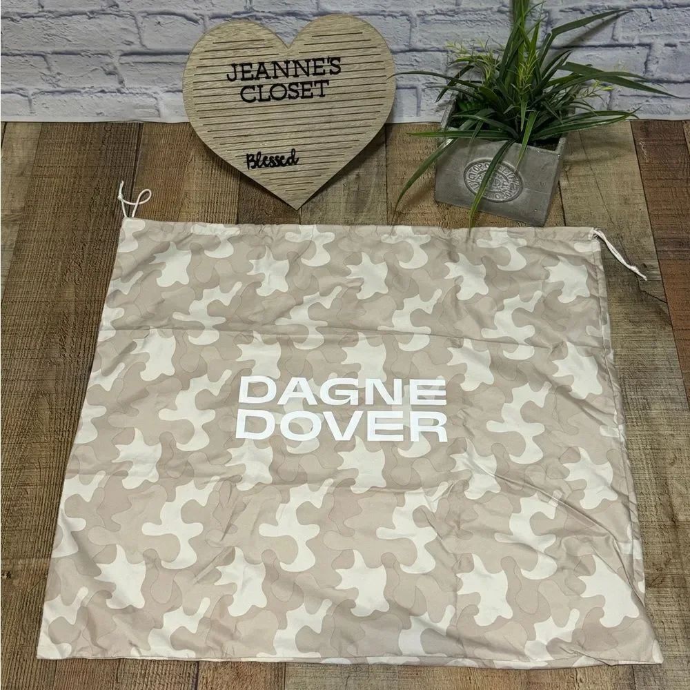 Dagne Dover Camo Camouflage Neutral Tan Cream Dust Bag Cover Drawstring Travel
